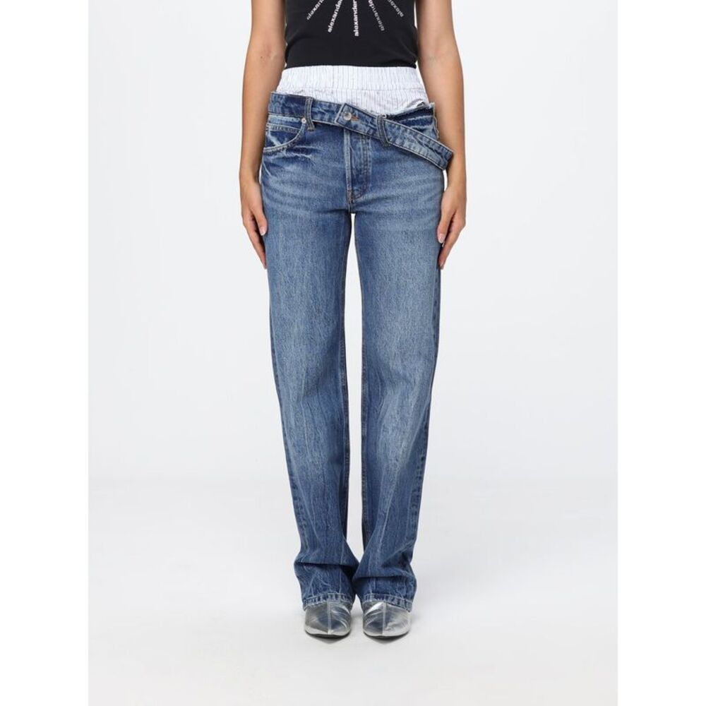 Alexander Wang High-Waisted Straight Jeans With Asymmetric Design